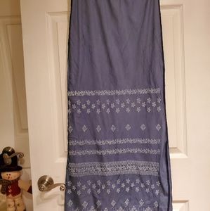 Long Skirt - Navy Blue - Floral